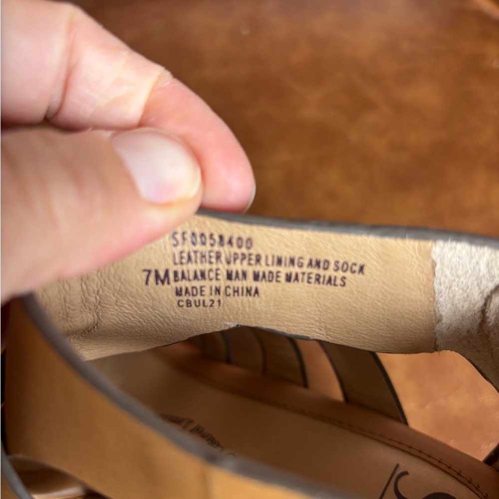 Sofft Sunny Luggage Gold Tan Gladiator Caged Leather Sandals Summer Size 7 - Picture 7 of 9